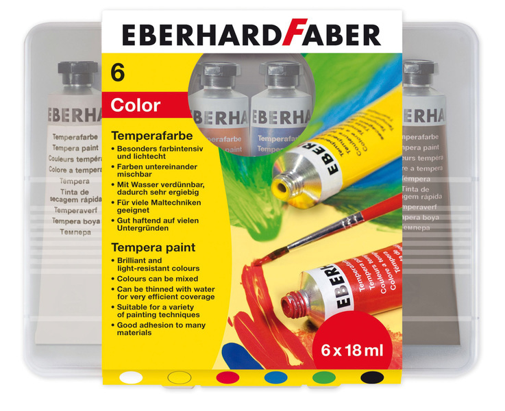 Eberhard Faber EF-575505 Plakkaatverf 6 Kleuren Tube 18 Ml | Kopen bij Flickmyhouse