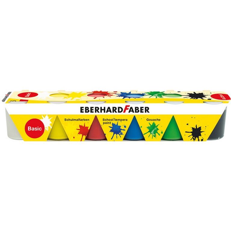 Eberhard Faber EF-575509 Schoolverf Tempera 6 Potjes | Kopen bij Flickmyhouse