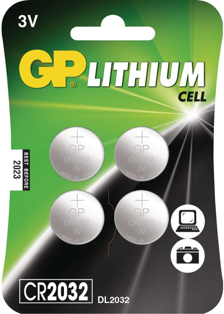 GP GP-CR2032/C4 Lithium Knoopcel Batterij Cr2032 3 V-blisterkaart | Kopen bij Flickmyhouse