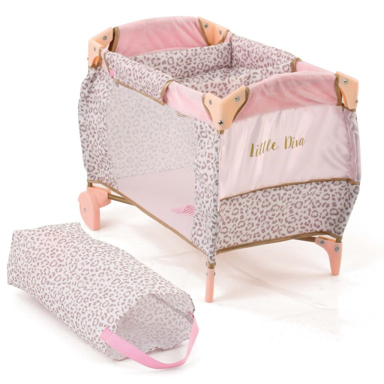Little Diva Opvouwbare Poppenbedje 41x28x12 cm Roze/Goud | Kopen bij Flickmyhouse