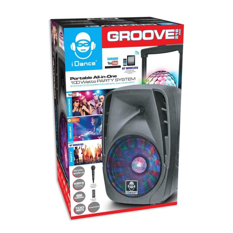 IDance Groove Boombox 216 + Wielen en Licht Zwart | Kopen bij Flickmyhouse