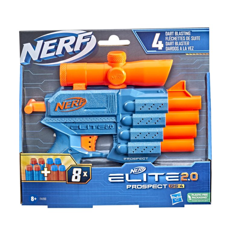 Nerf Elite 2.0 Prospect QS-4 Blaster + 8 Darts | Kopen bij Flickmyhouse