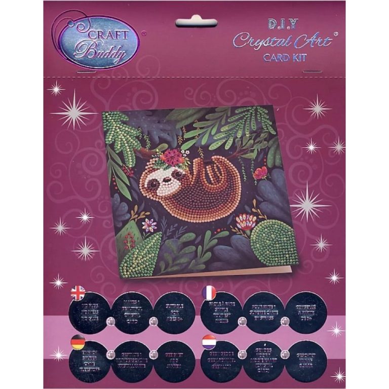 Craft Buddy Crystal Art Kaart Luiaard 18x18 cm | Kopen bij Flickmyhouse