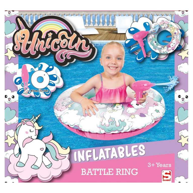 Sambro Eenhoorn Battle Ring Zwemband met Waterpistool 85 cm | Kopen bij Flickmyhouse