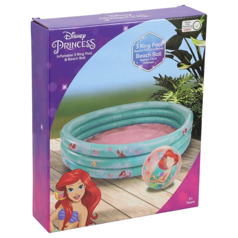 Disney Princess 3 Rings Zwembad Ariel + Strandbal Blauw/Roze | Kopen bij Flickmyhouse