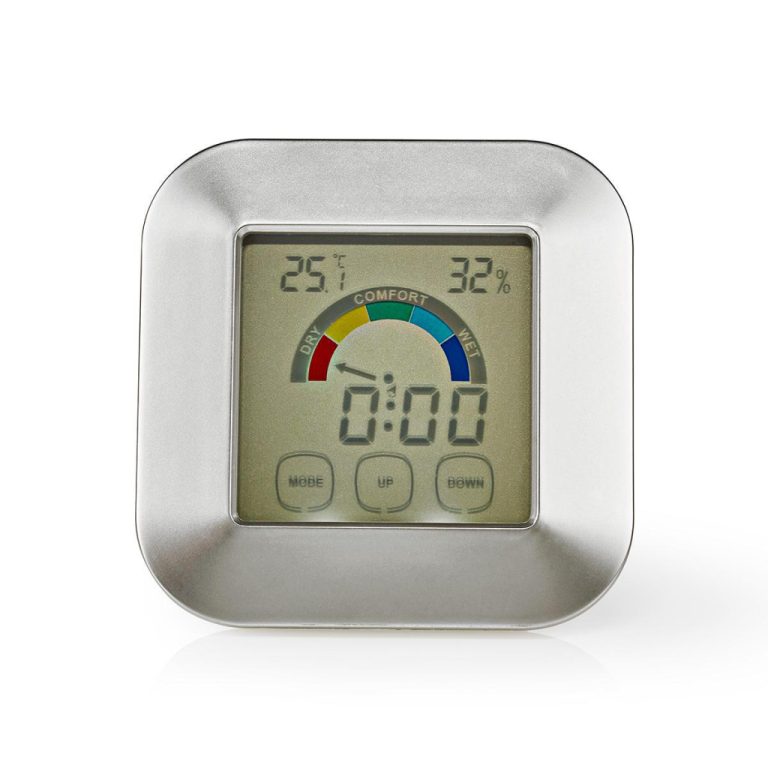 Nedis KATR105SI Hygrometer Temperatuurmeter Tijd Touch-screen | Kopen bij Flickmyhouse