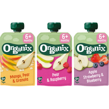 Organix Knijpfruit 6+ Maanden 3 Stuks x 100g bij Jumbo | Flickmyhouse