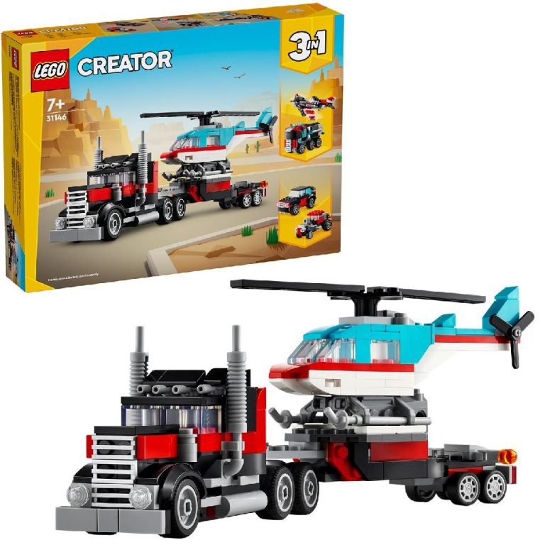 Lego Creator 31146 3in1 Flatbed Truck With Helicopter | Kopen bij Flickmyhouse