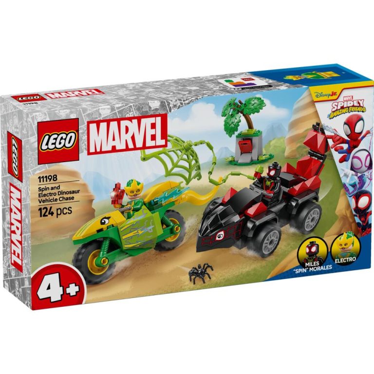 Lego Spidey and Friends 11198 Spin en Electro Achtervolging met Dinosaurusvoertuigen | Kopen bij Flickmyhouse