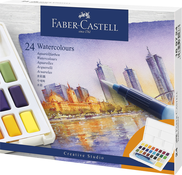 Faber Castell FC-169724 Waterverf Faber-Castell In Box Met 24 Kleuren | Kopen bij Flickmyhouse
