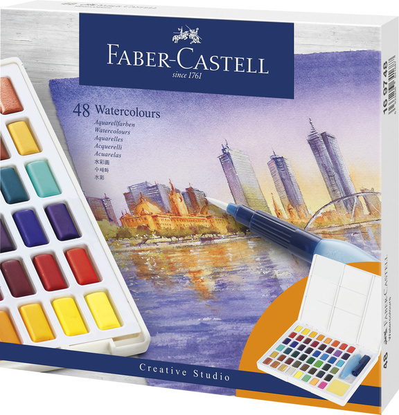 Faber Castell FC-169748 Waterverf Faber-Castell In Box Met 48 Kleuren | Kopen bij Flickmyhouse