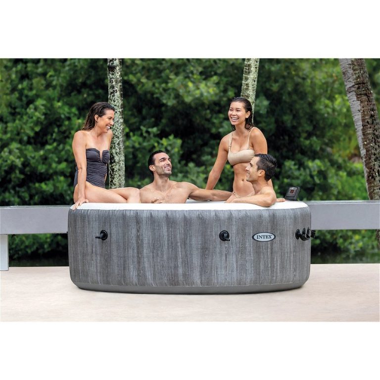 Intex 28440 PureSpa Greywood De Luxe Bubble Massage Jaccuzi 4-persoons Set | Kopen bij Flickmyhouse