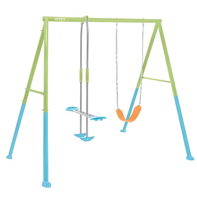 Intex 44120 Schommelset 254x251x211 cm Blauw/Groen/Oranje | Kopen bij Flickmyhouse