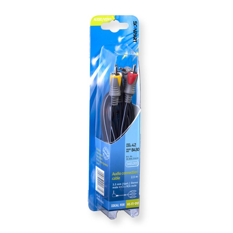 Scanpart Aansluitkabel 3.5 4p(m)-3tulp(m)2.5m | Kopen bij Flickmyhouse