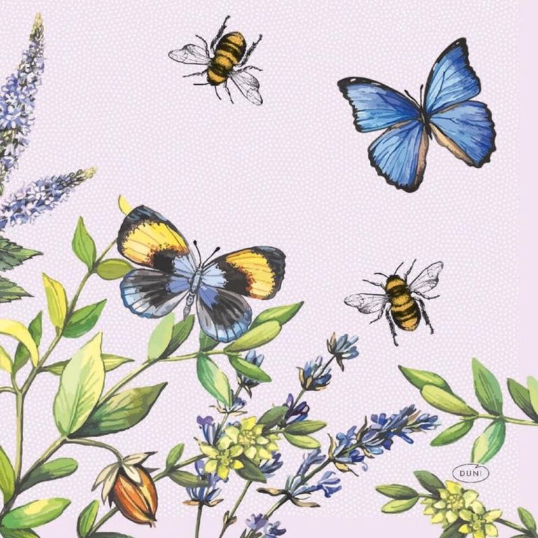 Duni Servetten Cherry Butterflies 33x33cm 3-laagstissue FSC pak a 20 servetten | Kopen bij Flickmyhouse