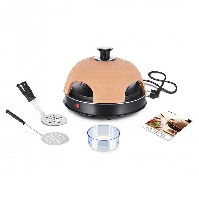 Emerio PO-115985 4-Persoons Pizzarette Terracotta/Zwart | Kopen bij Flickmyhouse
