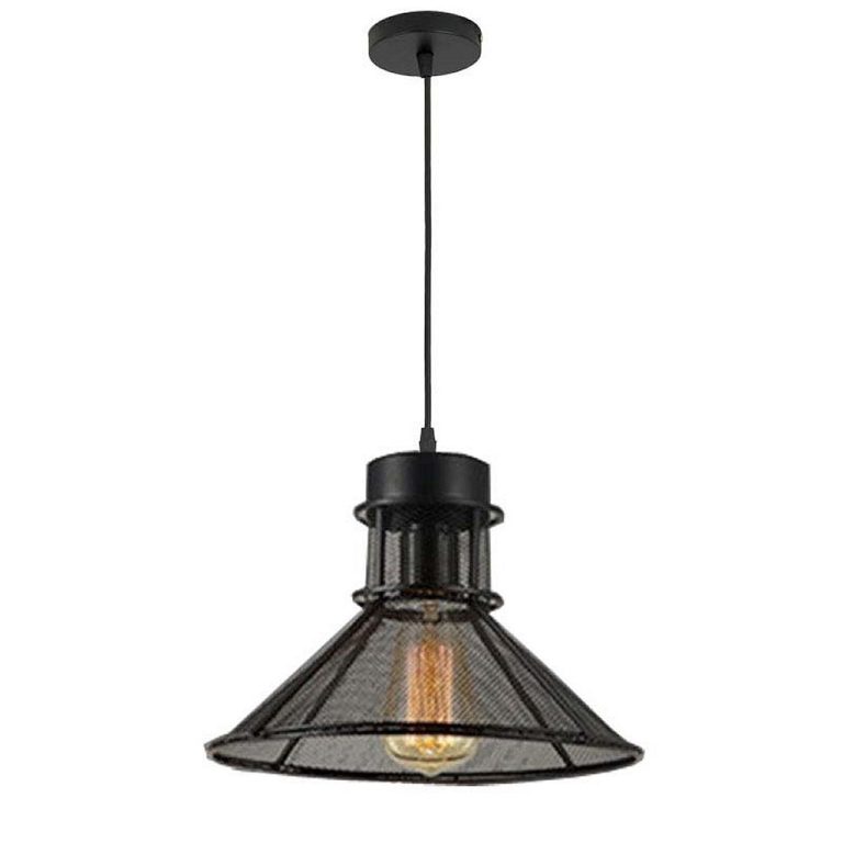 Homestyle Pro MK110-BB Industriële Hanglamp 28x18 cm Zwart/Metaal | Kopen bij Flickmyhouse
