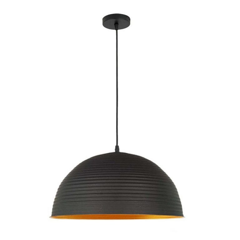 Homestyle Pro MK101-GB Industriële Hanglamp 42x22 cm Zwart/Goud/Metaal | Kopen bij Flickmyhouse