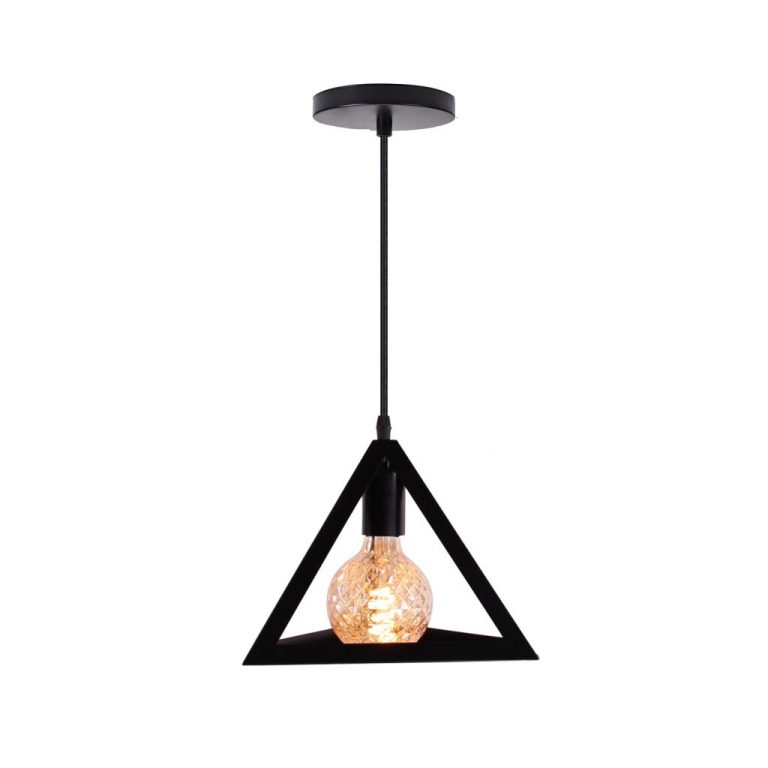 Homestyle Pro MK007-B Industriële Pyramide Hanglamp 25x22 cm Zwart/Metaal | Kopen bij Flickmyhouse