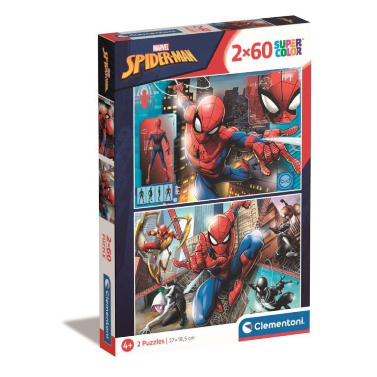Clementoni Supercolor Puzzel Spiderman 2x60 Stukjes | Kopen bij Flickmyhouse