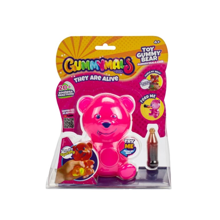 Gummymals Gummy Bear 12 cm + Licht en Geluid Roze | Kopen bij Flickmyhouse
