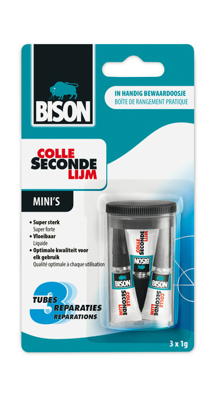 Bison BI-6309066 Secondelijm Mini 3x1 Gram | Kopen bij Flickmyhouse