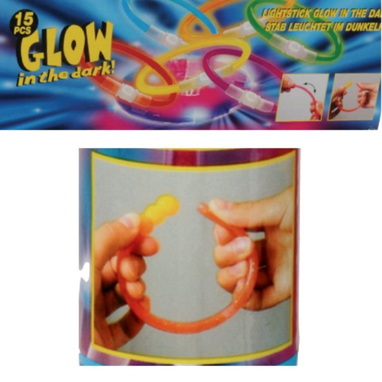 Glow in the dark Sticks / Gloeiarmbandjes 15 stuks | Kopen bij Flickmyhouse