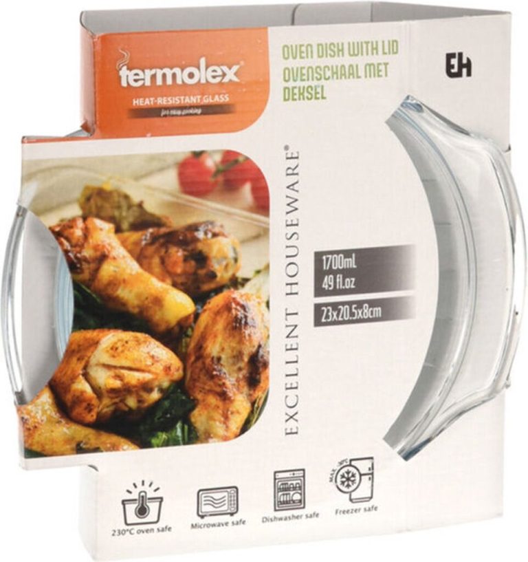 DoaBuy ovenschaal met deksel glas 23x205x8 cm - 1700 ml | Kopen bij Flickmyhouse