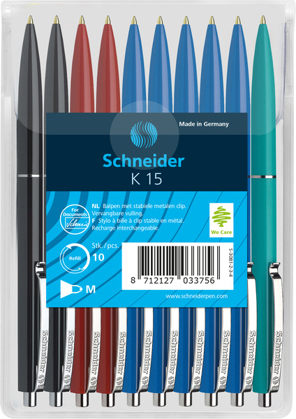 Schneider S-3081-2-3-4 Balpen K15 10s Assorti Kleuren In Headerbag | Kopen bij Flickmyhouse