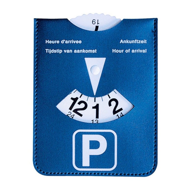 Kangaro Parkeerschijf in Blauwe Kunstlederen Houder | Kopen bij Flickmyhouse