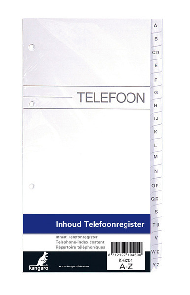 Kangaro K-6201 Inhoud Tbv Telefoonregister A-Z 4-gaats | Kopen bij Flickmyhouse