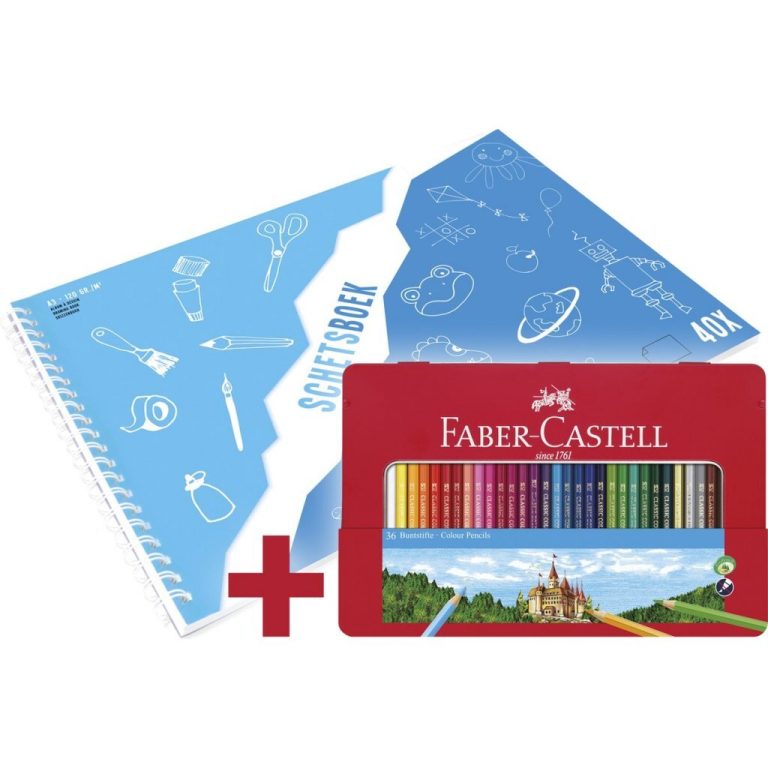 Faber Castell FC-115886-A Kleurpotloden 36 Stuks + A3 Kangaro Schetsboek | Kopen bij Flickmyhouse