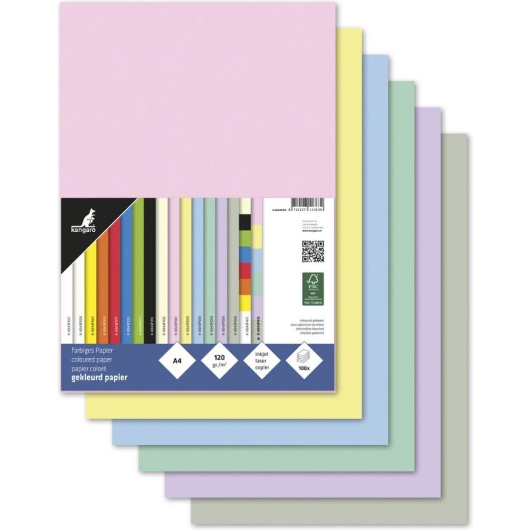 Kangaro K-0043P415 Papier A4 120 Grams 100 Vel Pastel | Kopen bij Flickmyhouse