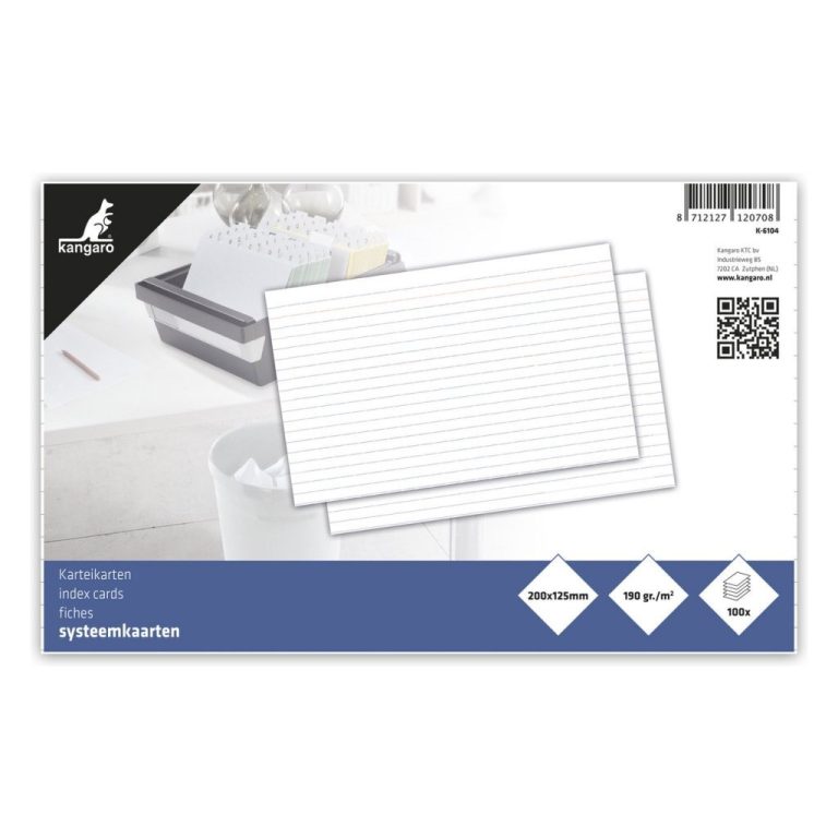 Kangaro K-6104 Systeemkaart Lijn 12.5x20 cm 100 Vel Wit | Kopen bij Flickmyhouse