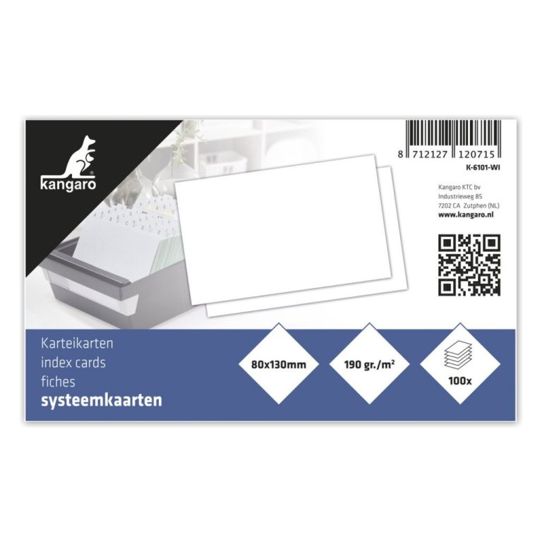 Kangaro K-6101-WI Systeemkaart Blanco 8x13 cm 100 Vel Wit | Kopen bij Flickmyhouse