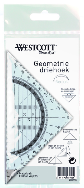Kangaro K-20837726 Geodriehoek Onbreekbaar 14 cm Transparant | Kopen bij Flickmyhouse
