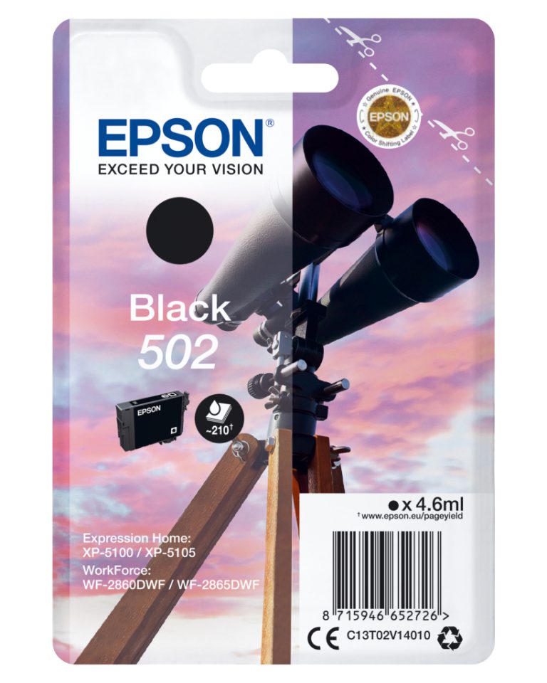 Epson T02v1 Origineel Zwart 502 4.6ml | Kopen bij Flickmyhouse