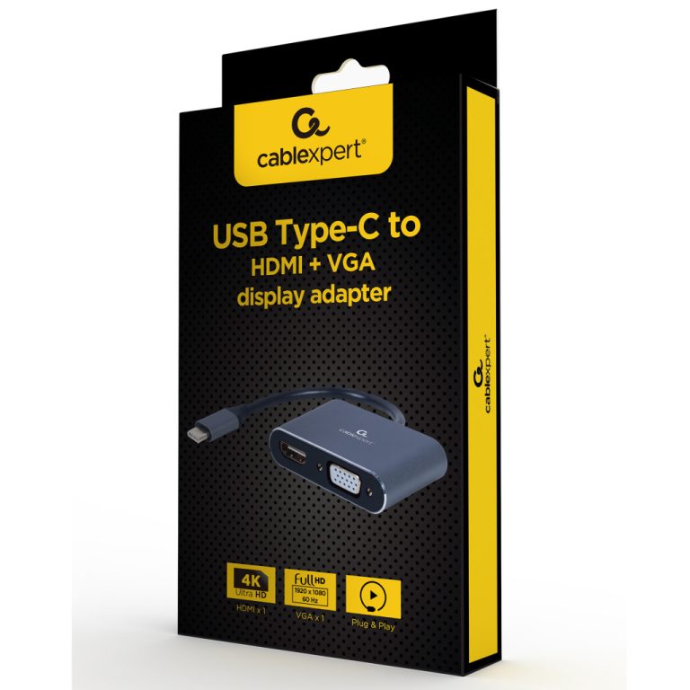 Cablexpert Gmb Adapter Usb-c->hdmi En Vga | Kopen bij Flickmyhouse