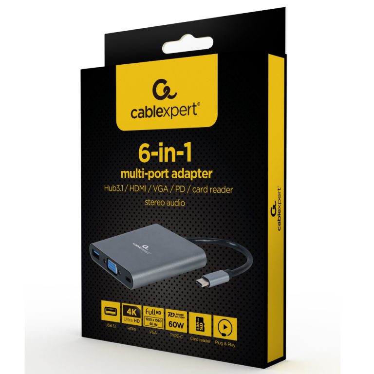 Cablexpert Gmb Usb-c Multi-port 6-in-1 | Kopen bij Flickmyhouse