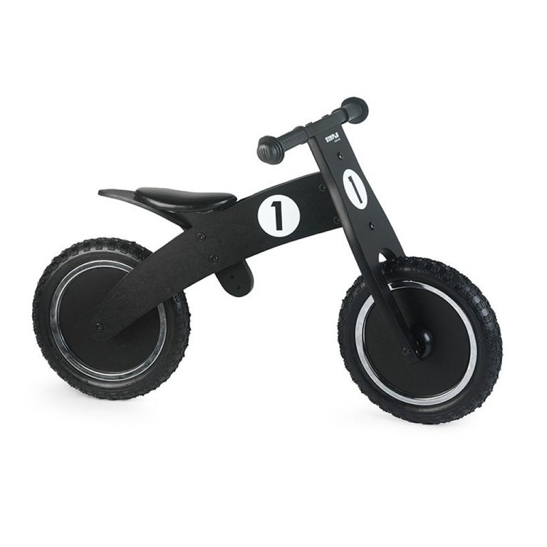 Simply for Kids Balance Bike Black Houten Loopfiets met Anti-Lek Band | Kopen bij Flickmyhouse