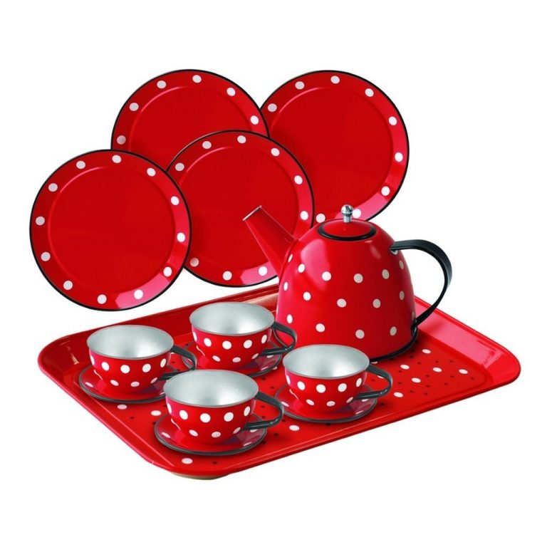 Simply for Kids Tinnen Theeservies Polkadot met Koffertje | Kopen bij Flickmyhouse