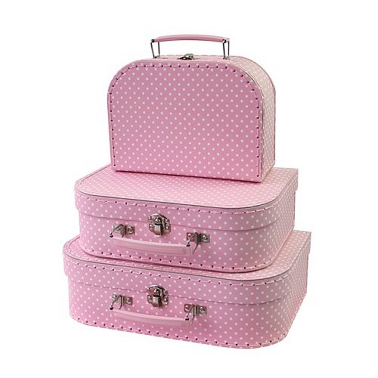 Simply for Kids 3-Delige Kofferset Polkadot Roze | Kopen bij Flickmyhouse