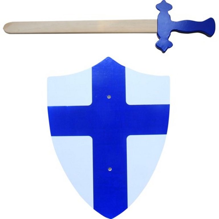 Simply for Kids Houten Zwaard en Schild Blauw | Kopen bij Flickmyhouse