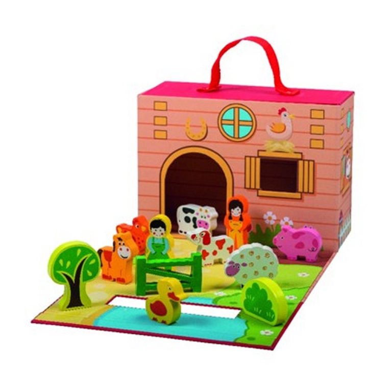 Simply For Kids Boerderij met Houten Dieren 12-delig | Kopen bij Flickmyhouse