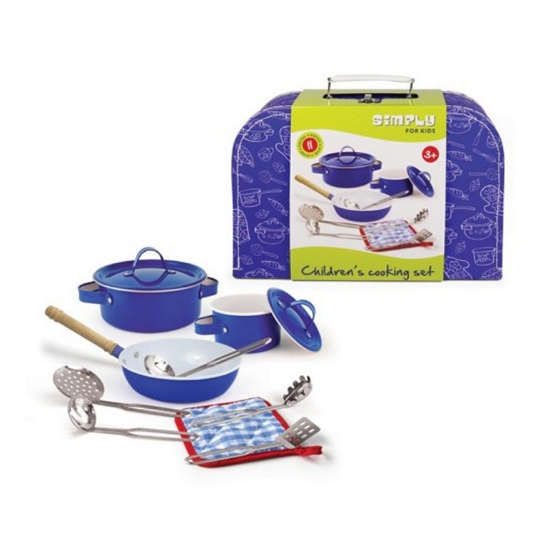 Simply for Kids Metalen Kookset in Koffer Blauw 11-delig | Kopen bij Flickmyhouse