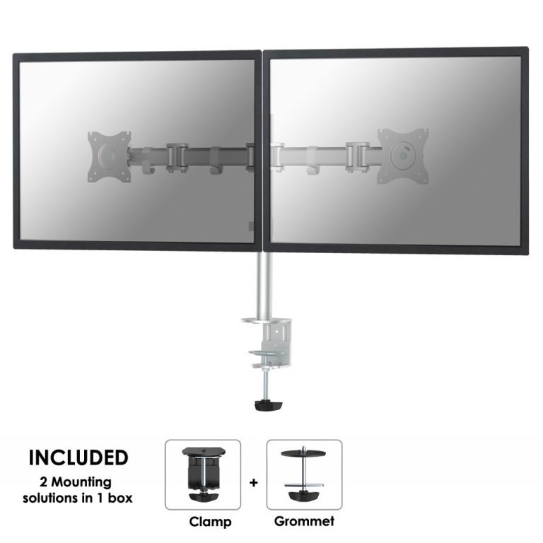 Newstar NM-D135DSILVER Flatscreen Bureausteun Zilver | Kopen bij Flickmyhouse