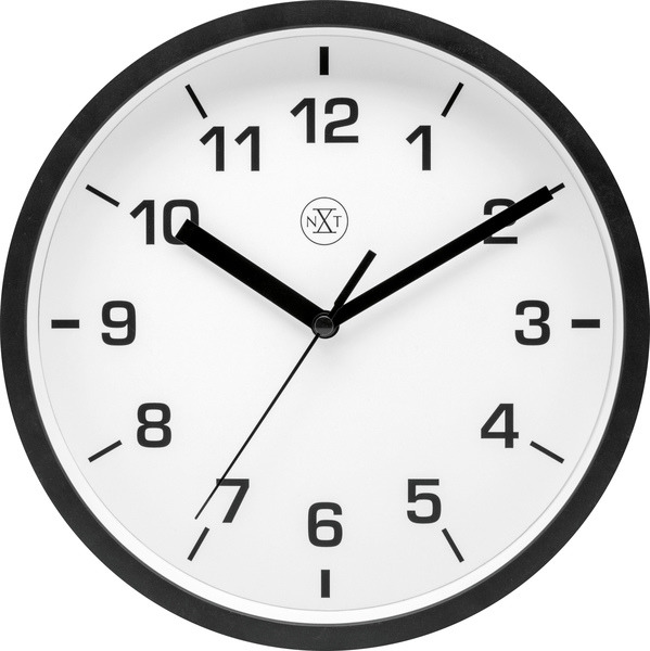 NeXtime NX-7321ZW Wandklok NXT Diameter 20cm Kunststof Zwart