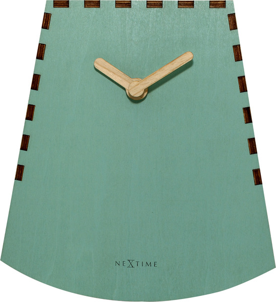NeXtime NE-5207TQ Tafelklok Rocky 19.5x18x8.8 Cm Hout Turquoise | Kopen bij Flickmyhouse