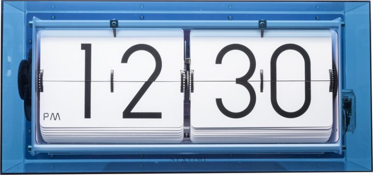 NeXtime NE-5209BL Tafel/wandklok Big Flip 36x16.7x8.5cm Acryl Blauw | Kopen bij Flickmyhouse