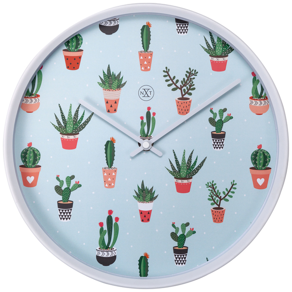 NeXtime NX-7348 Wandklok NXt Cactusdia 30cm Kunststof Wit | Kopen bij Flickmyhouse